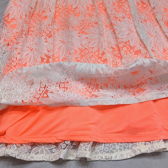 FINAL DAYS $5 Xhilaration Salmon Dress White Lace Overla - CLOSET CLOSING - Picture 11 of 11